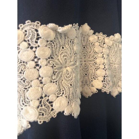 Carole King Crown Collection Navy Dress Size 11 With Lace Accent intage 60's - Picture 2 of 5